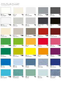 Duct Panels Colour Chart